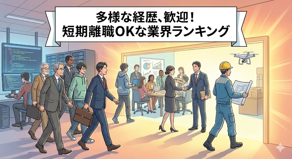 短期離職者に寛容な業界・職種ランキング！「出戻り」や「多様な経歴」を歓迎する企業の特徴とは