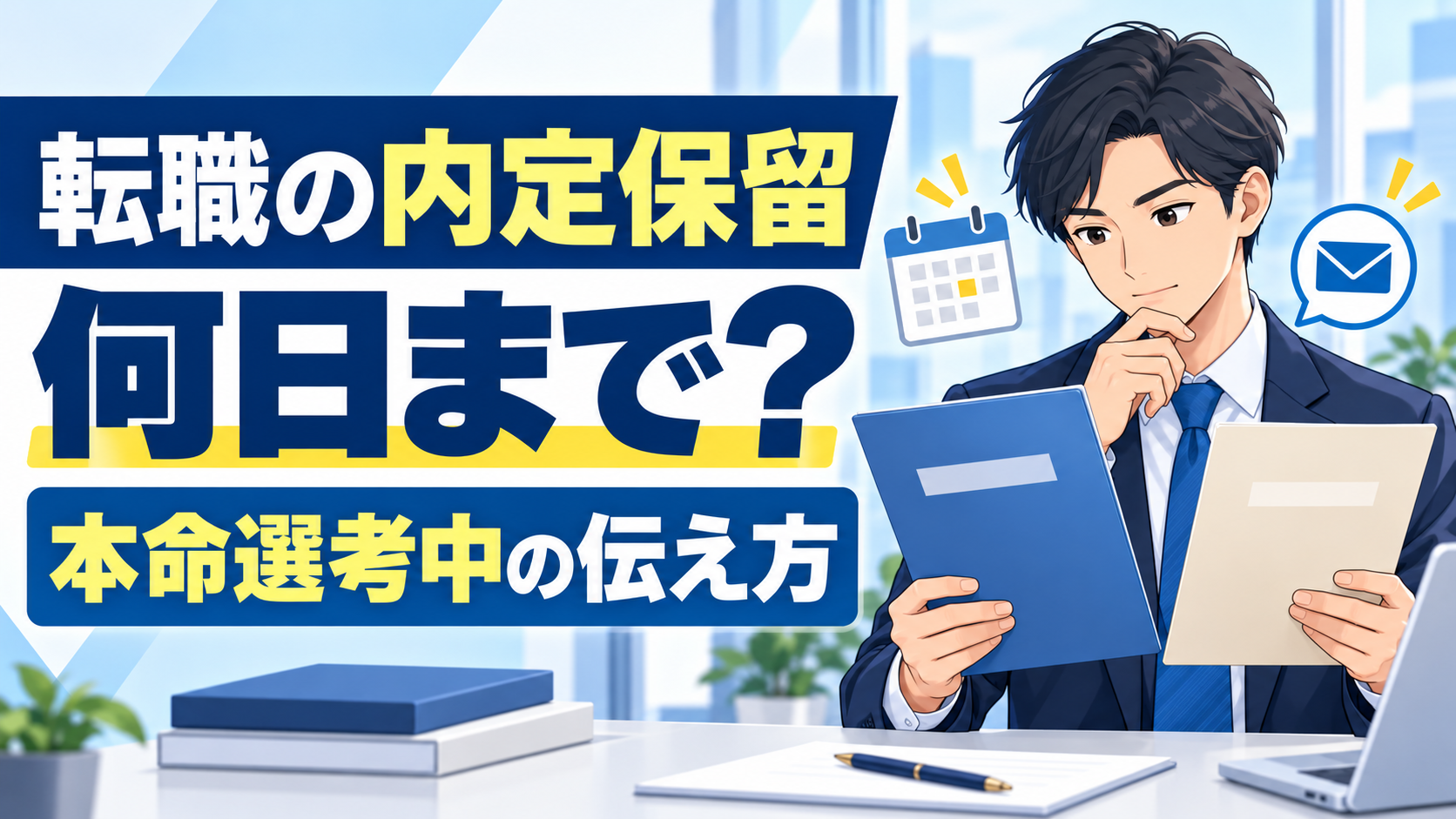 転職の内定保留は何日まで？本命企業が選考中の伝え方とメール例文
