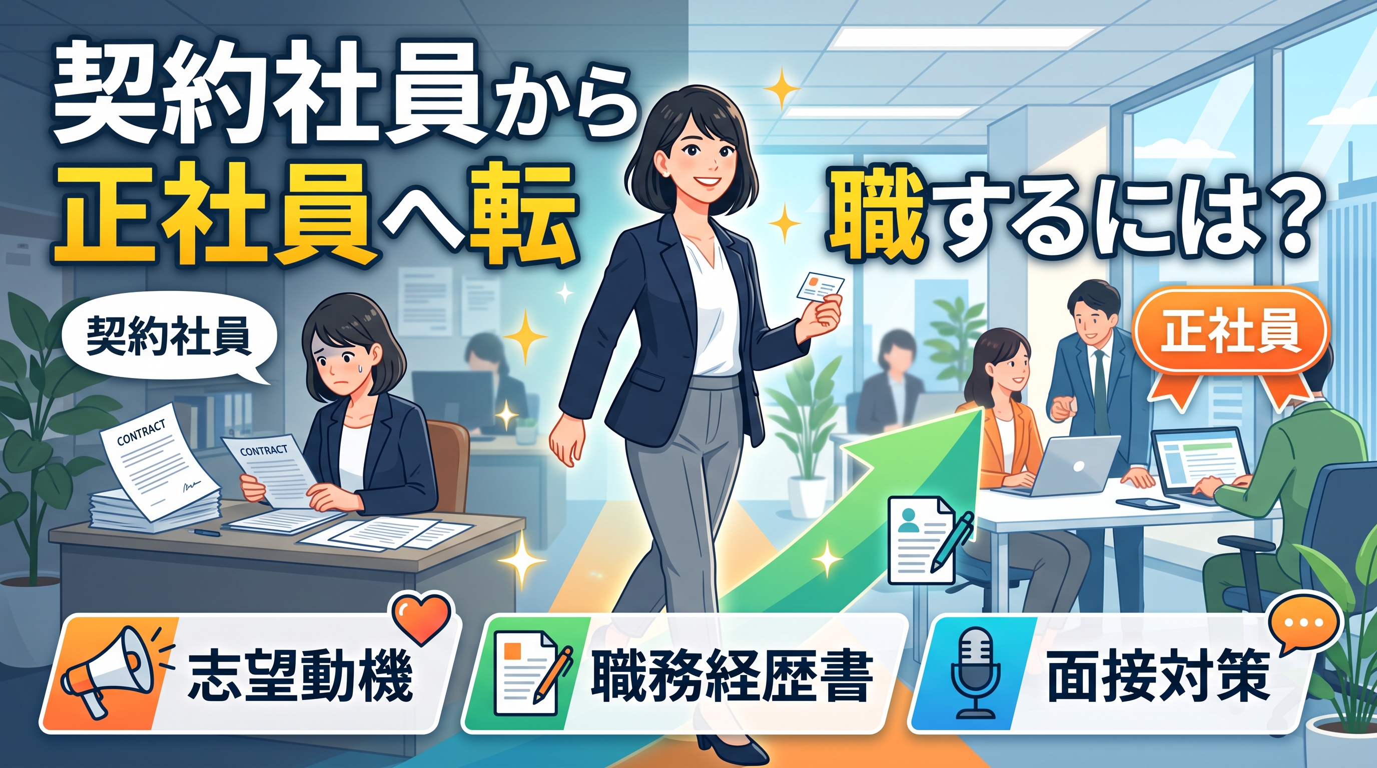 契約社員から正社員へ転職するには？志望動機・職務経歴書・面接対策