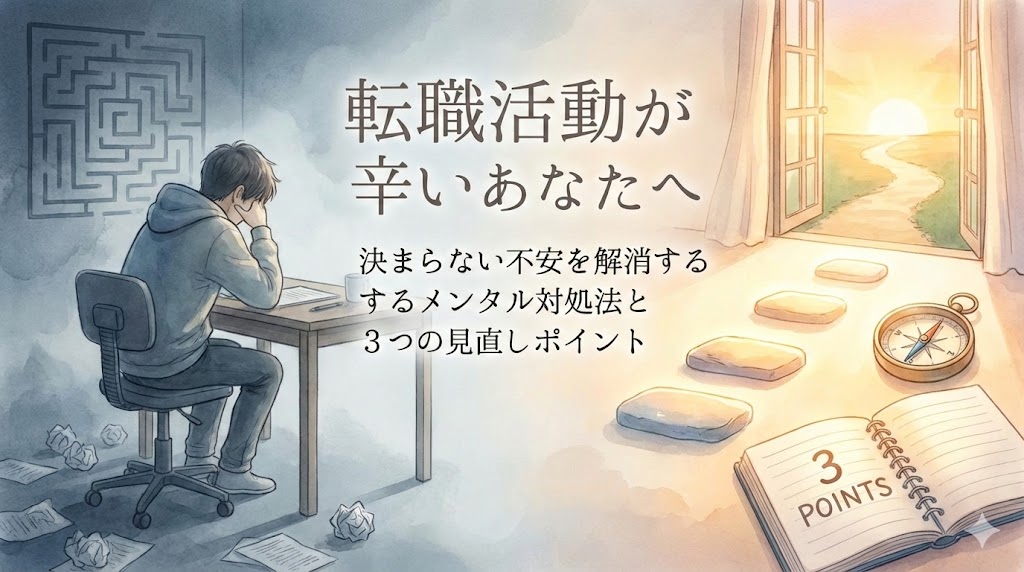 転職活動が辛いと感じるあなたへ。出口が見えない不安を解消し、次の一歩を踏み出すための思考法と戦略
