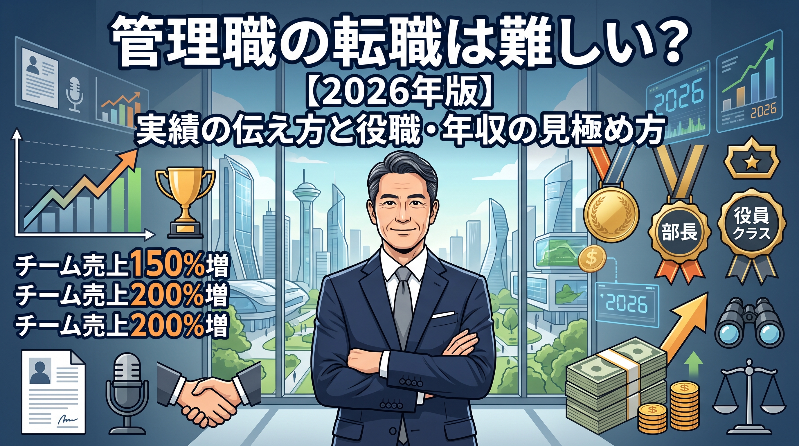 管理職の転職は難しい？実績の伝え方と役職・年収の見極め方【2026年版】
