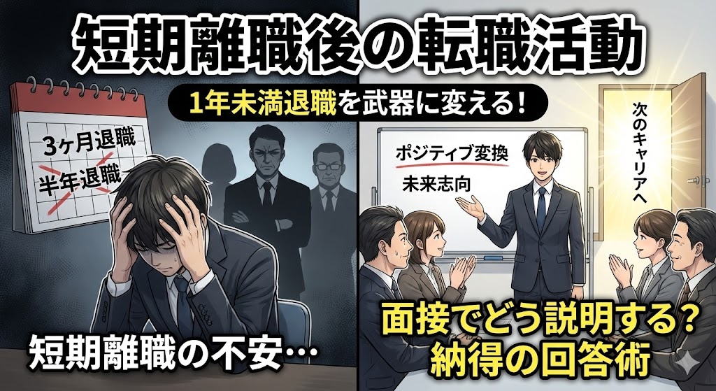 短期離職後の転職活動|1年未満退職を面接でどう説明する?
