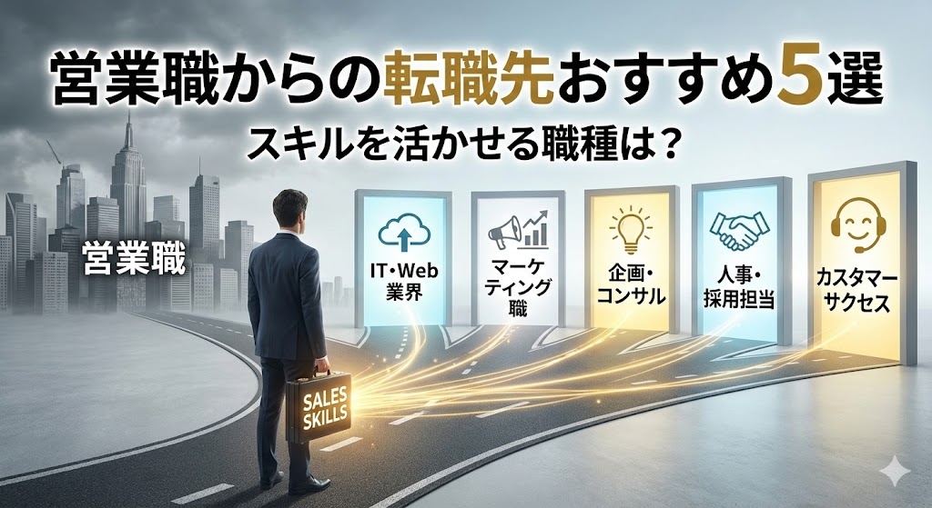 営業職からの転職先おすすめ5選|スキルを活かせる職種は?