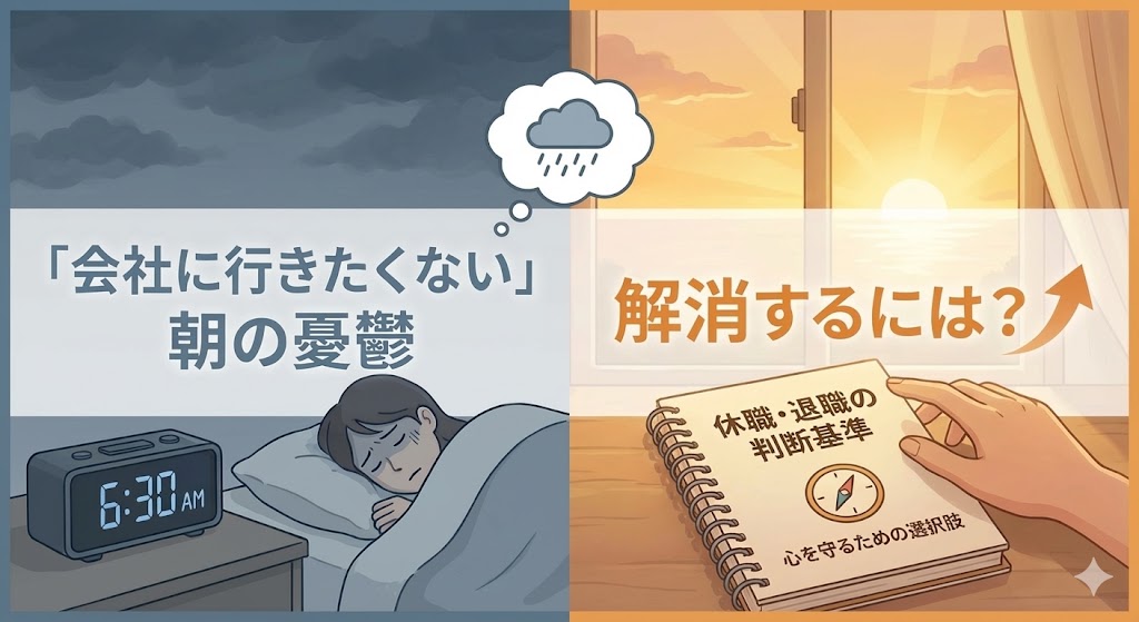「会社に行きたくない」朝の憂鬱を放置しない。心を守るための休職・退職の判断基準