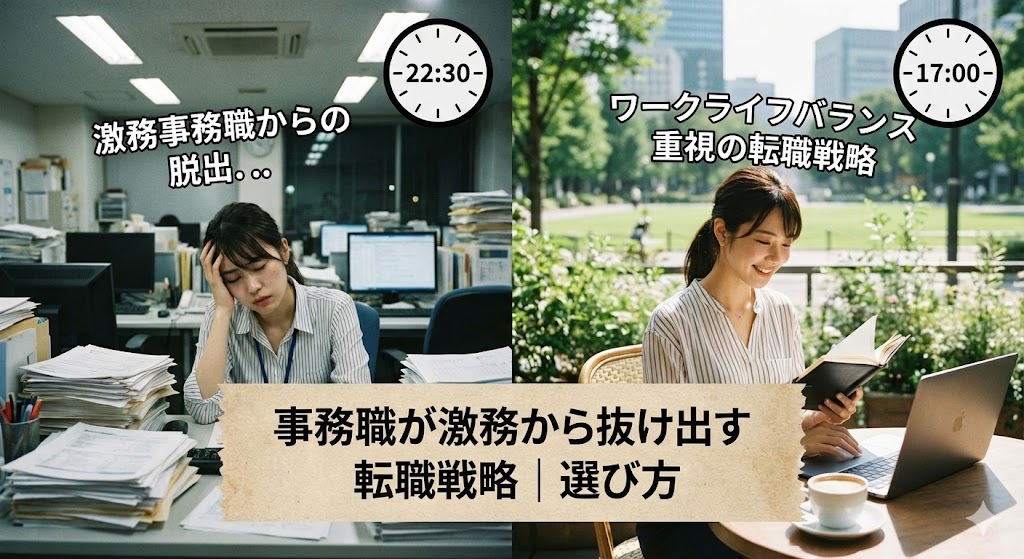 事務職が激務から抜け出す転職戦略|ワークライフバランス重視の選び方