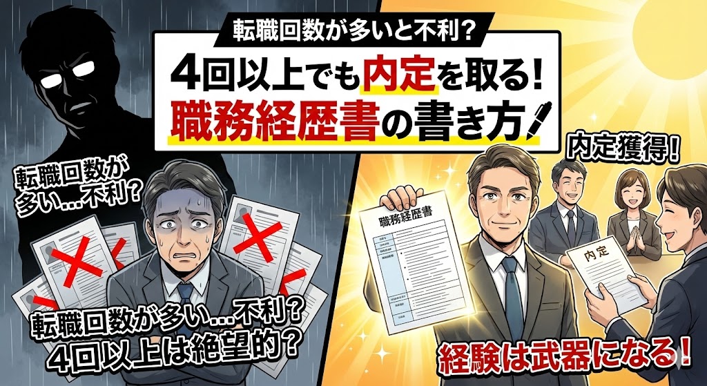 転職回数が多いと不利?4回以上でも内定を取る職務経歴書の書き方
